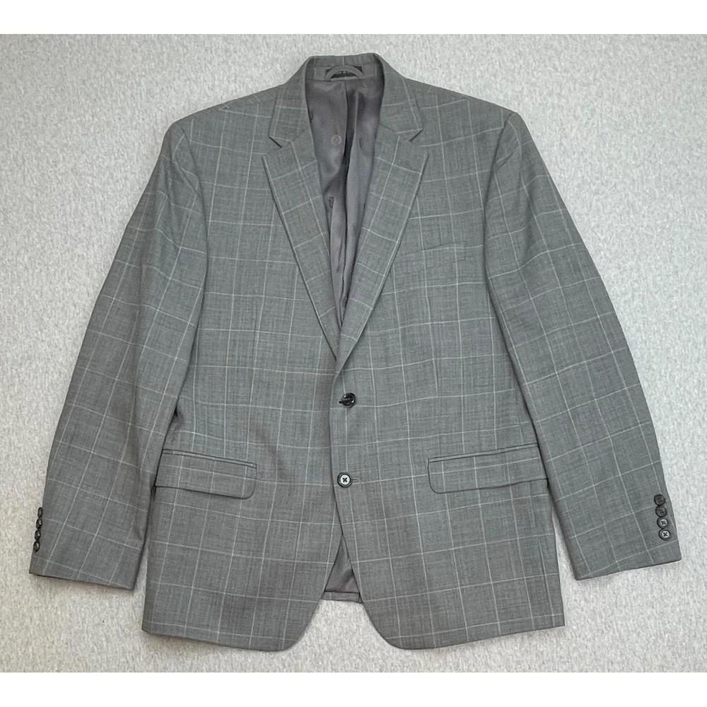 Lauren Ralph Lauren Suit Mens 43R  Windowpane 2-Button Pants 34 x 30  - 2 Pcs
